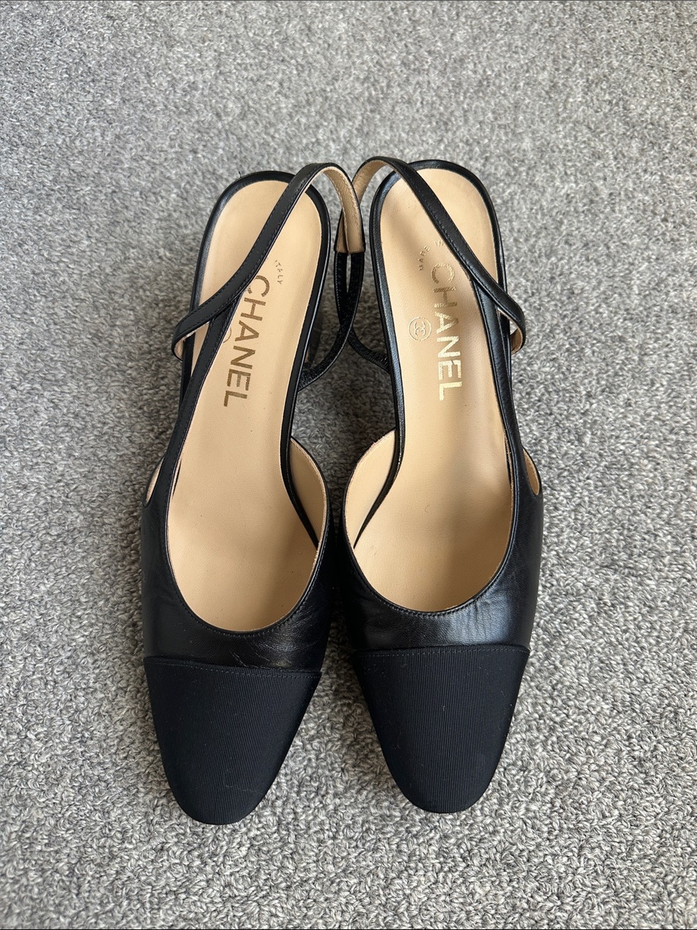 CHANEL Black Slingbacks